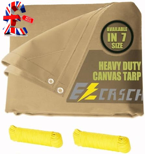 Canvas tarp 66x4 88m - tarp, 3.66x4.88m
