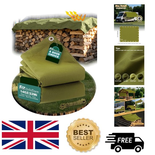 Heavy duty 10x12ft canvas tarp - canvas,